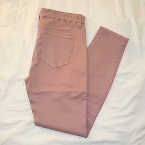 Pink skinny ankle jeans